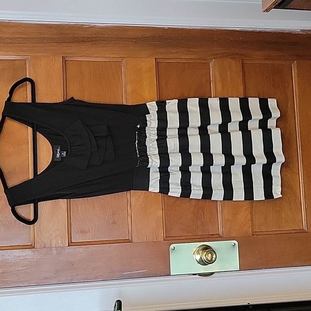 Black and white stripe dress